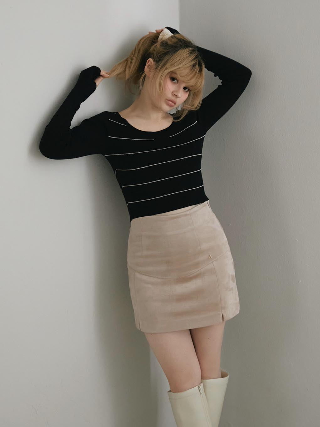 Kate slit mini skirt