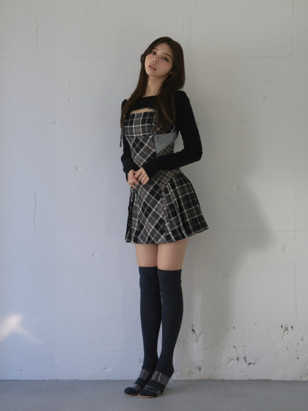Rib knee high sox