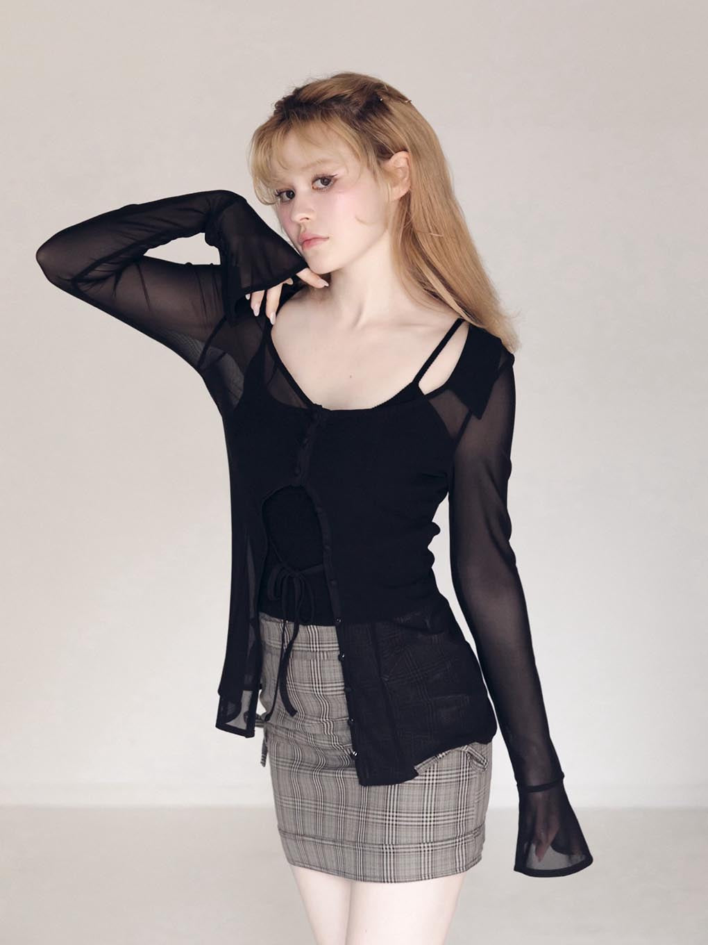 Jean tulle cardigan