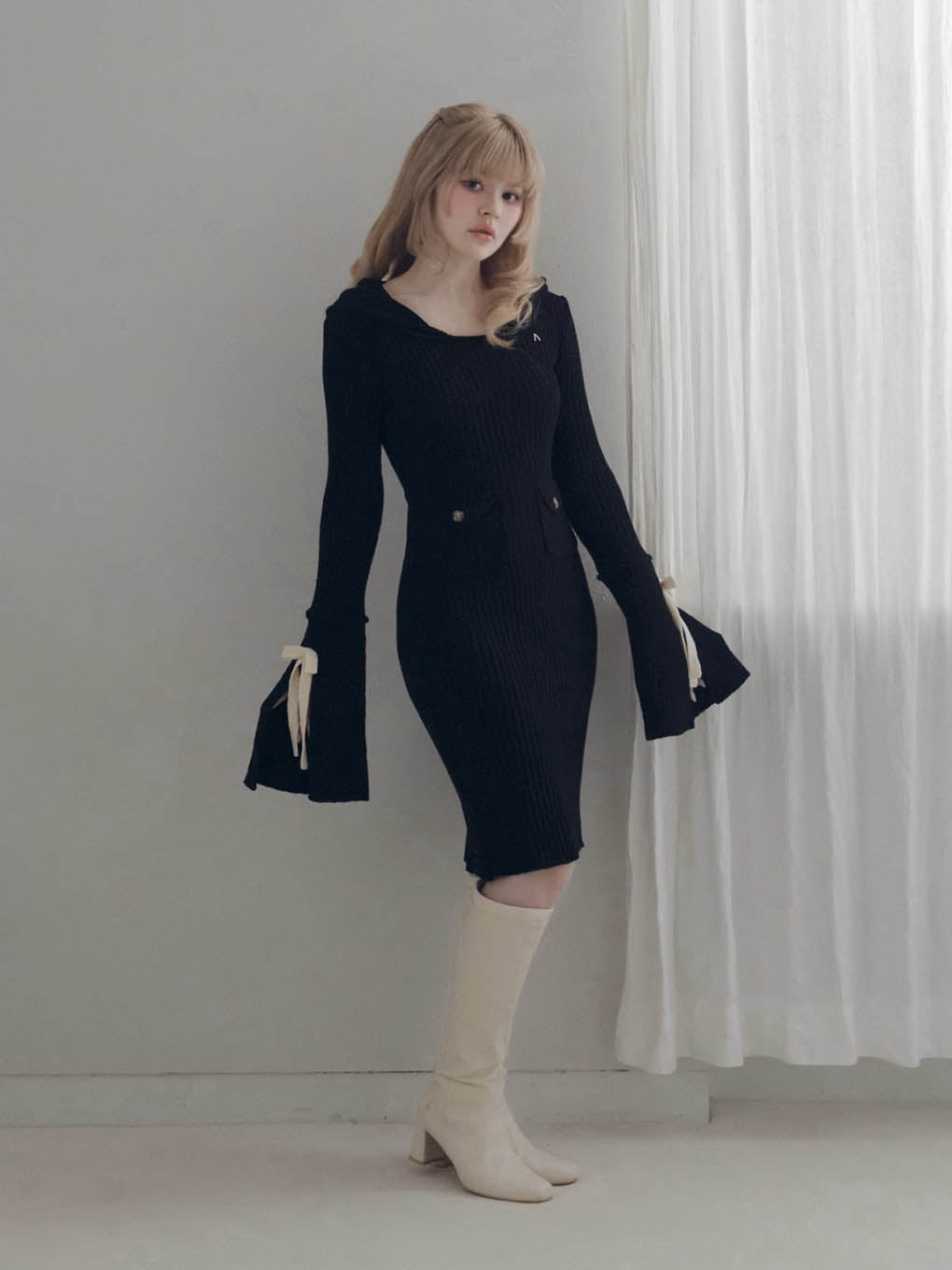 Ashley ribbon knit dress