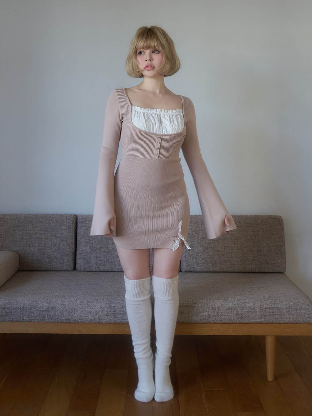 Poppy lace mini dress