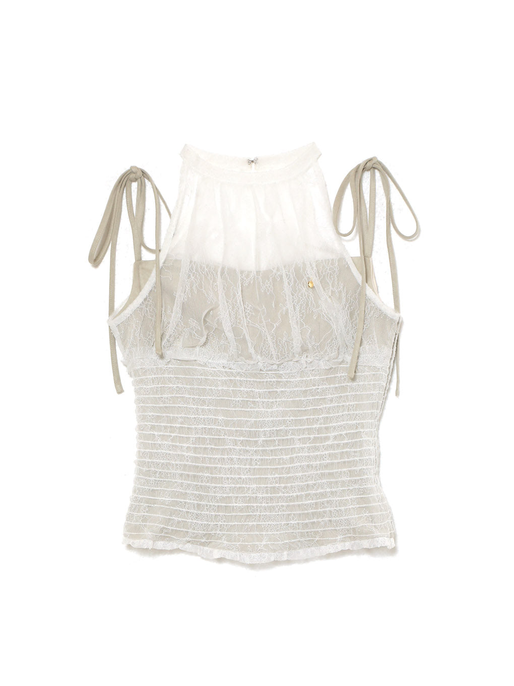 andmary Paula lacey chiffon tops ベージュ ANDMARY】Paula lacey chiffon tops