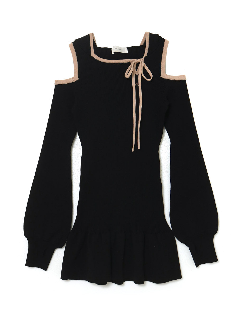Black新品 ANDMARY Annie ribbon mini dress Black