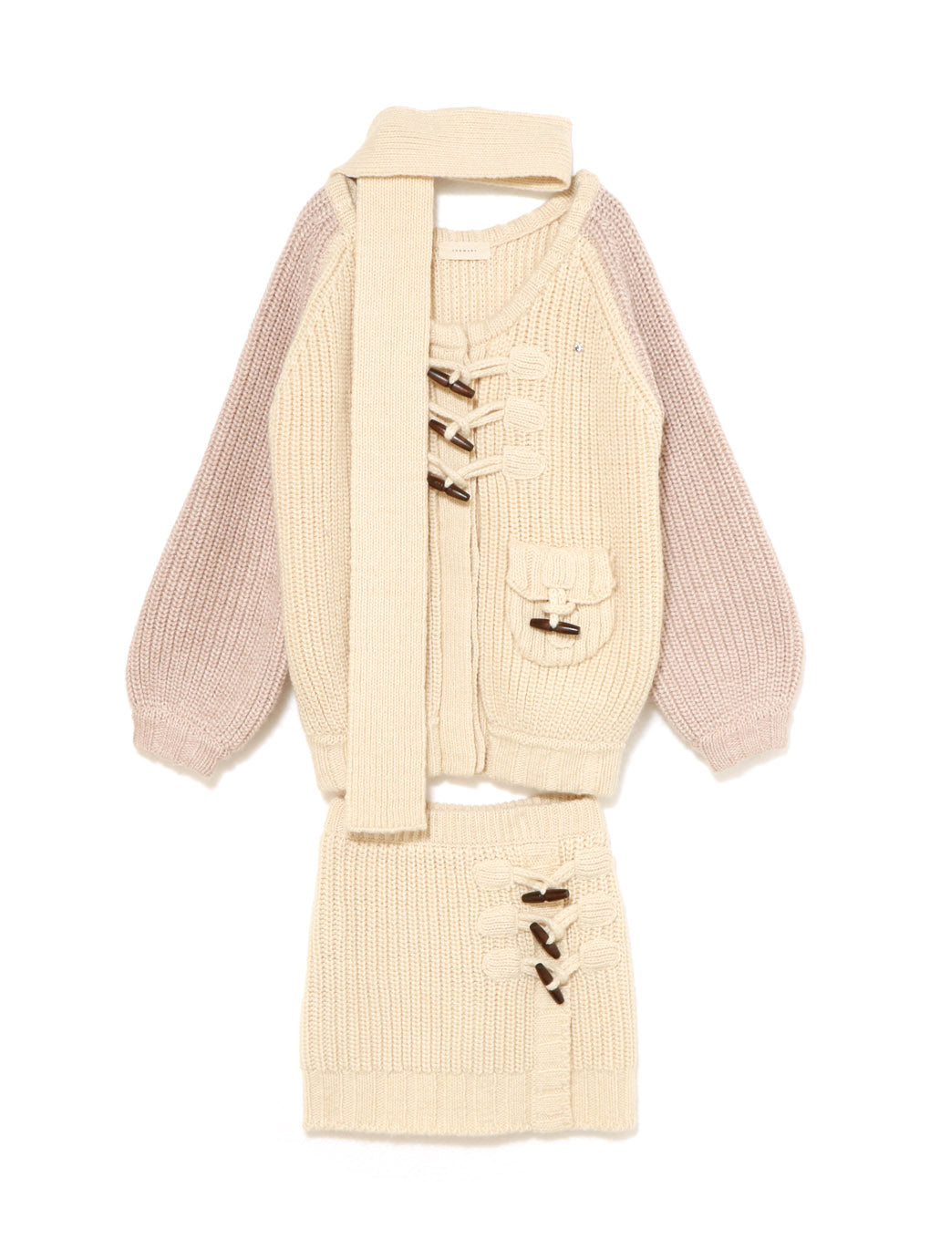 Loose raglan knit set up