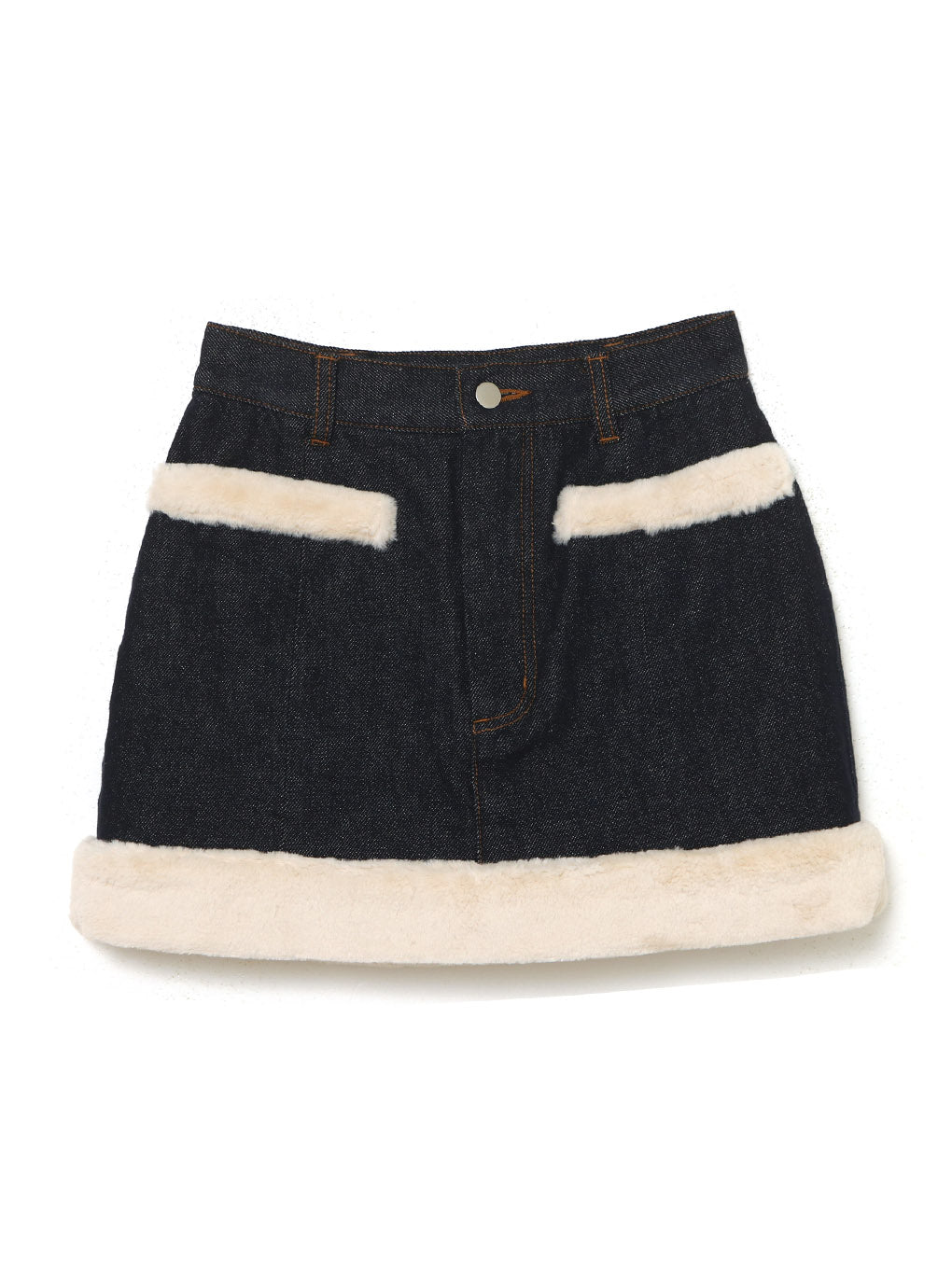 ANDMARY】Fur pocket denim skirt