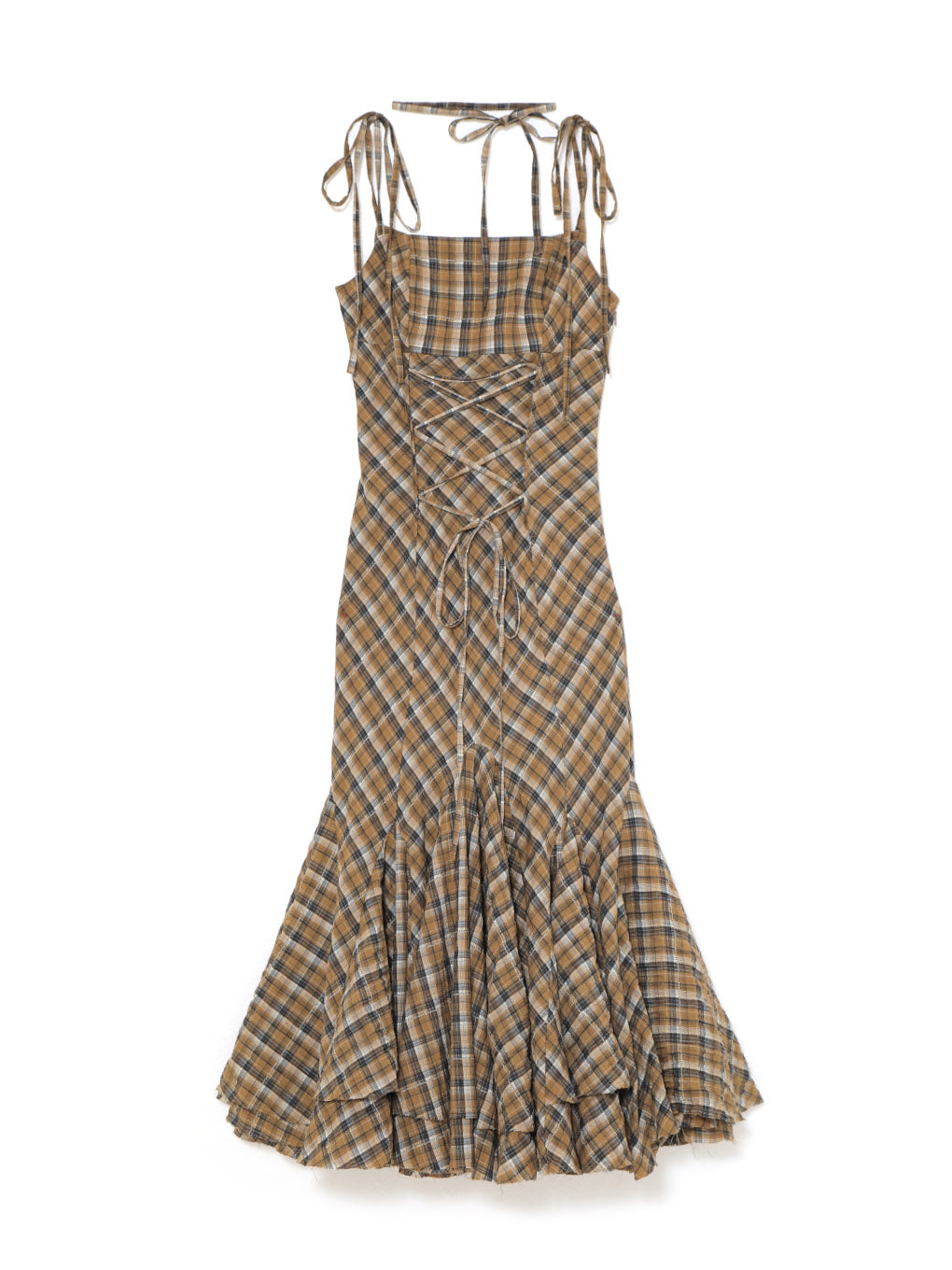 Amelia check long dress