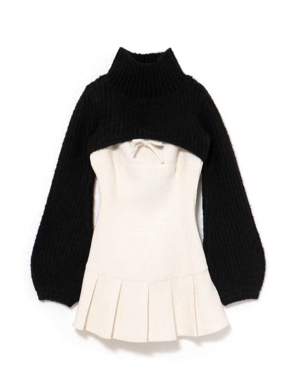 ワンピース andmary Twiggy tweed mini dress white ANDMARY】Twiggy tweed mini dress