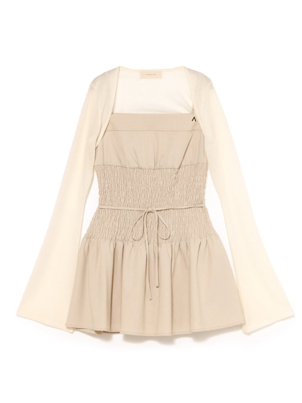 スカート andmary Betty frill mini dress beige ANDMARY】Betty frill mini dress