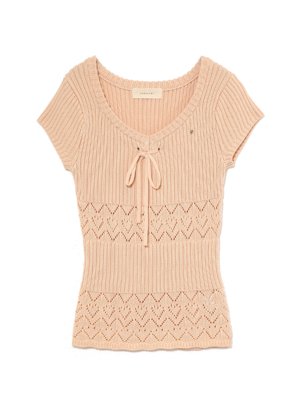 ANDMARY】Heart crochet knit tops