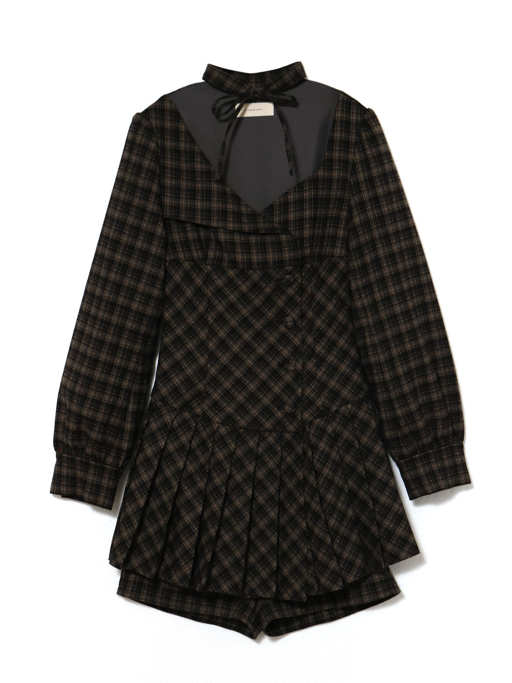 ワンピース andmary Renon pleats mini dress ANDMARY】Renon pleats mini dress