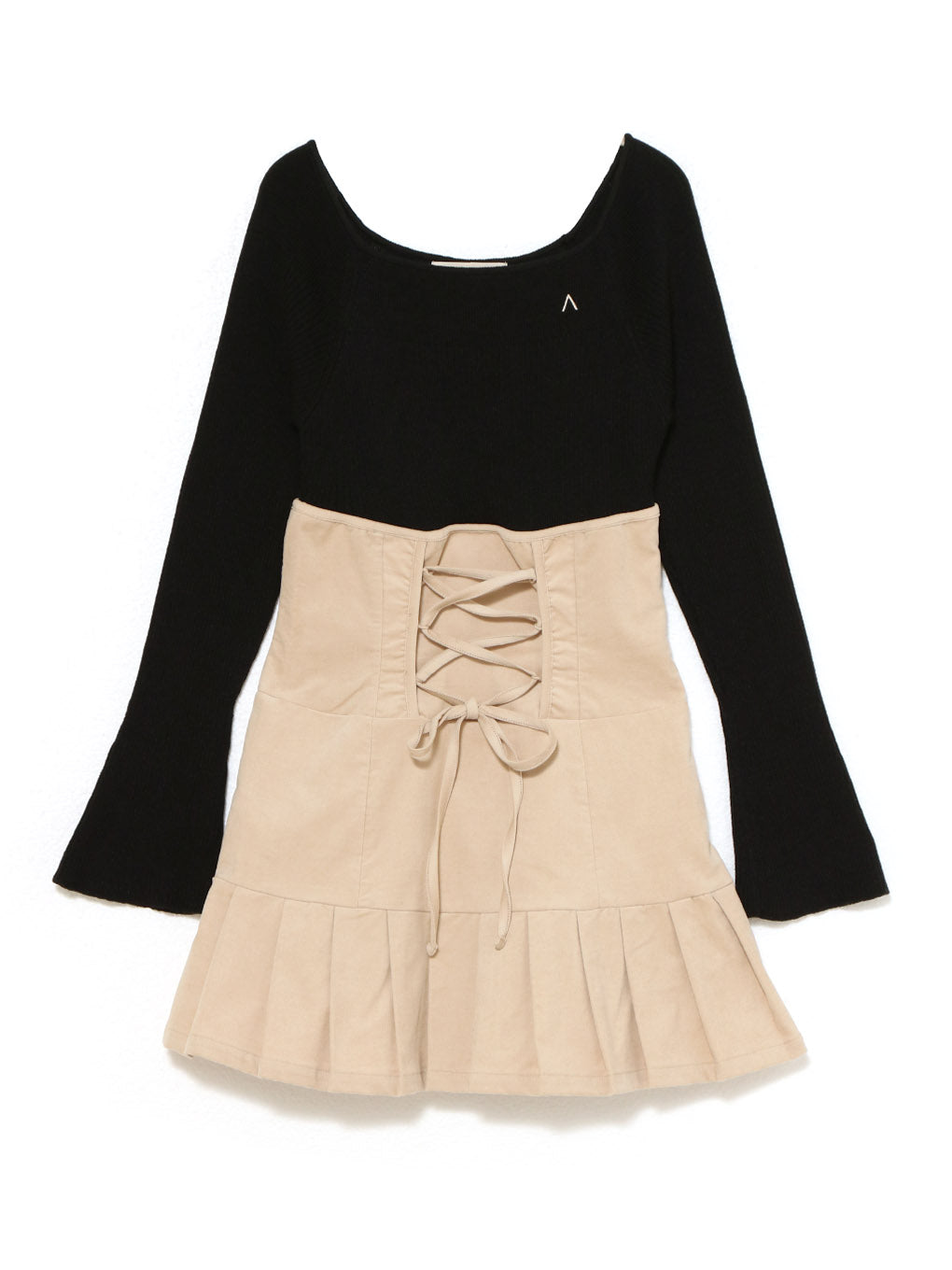 High waist velour mini dress 黒 andmary ANDMARY】High waist velour mini dress