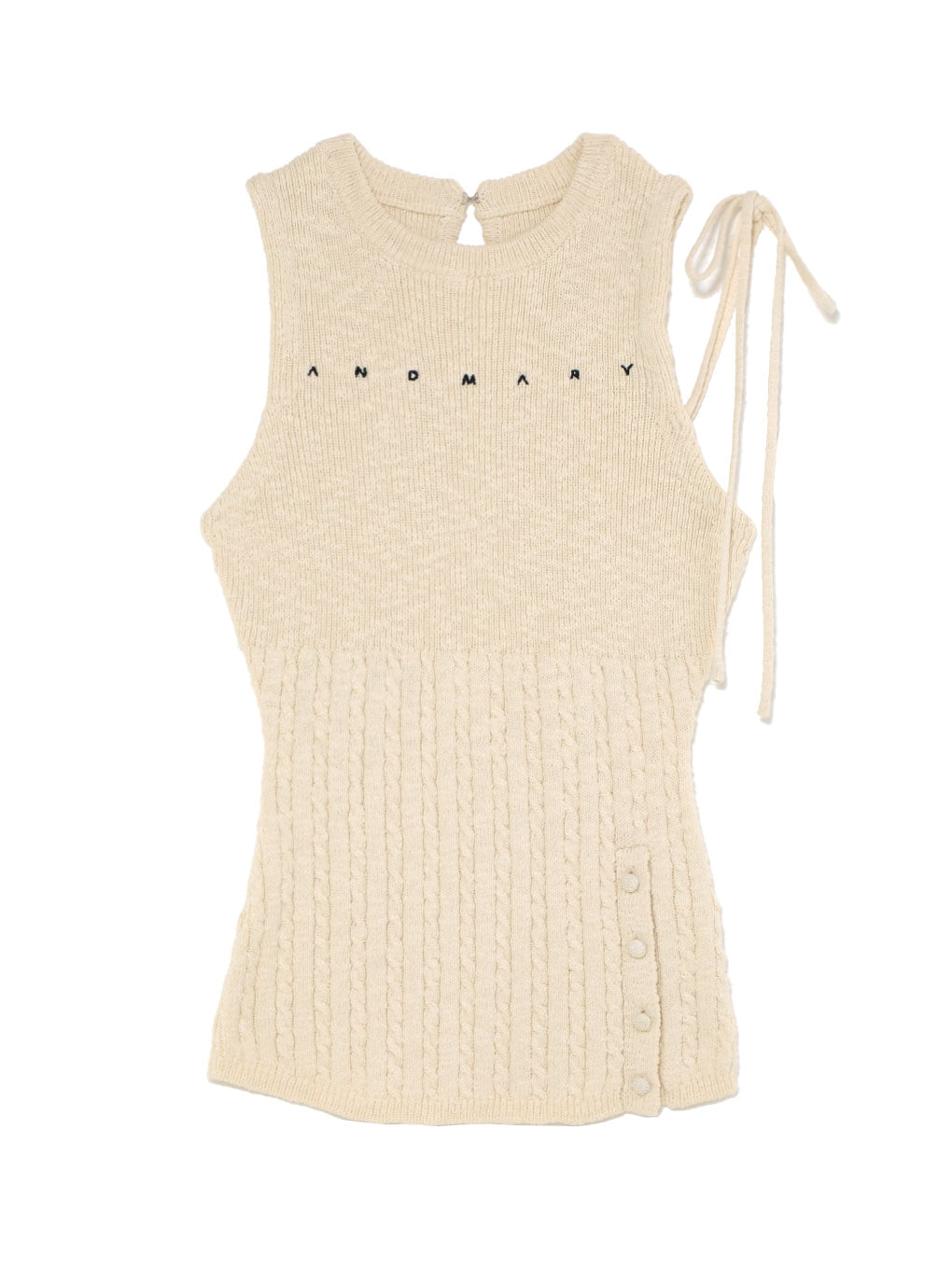 ANDMARY アンドマリー Laina ribbon tank ivory ANDMARY】Laina ribbon tank
