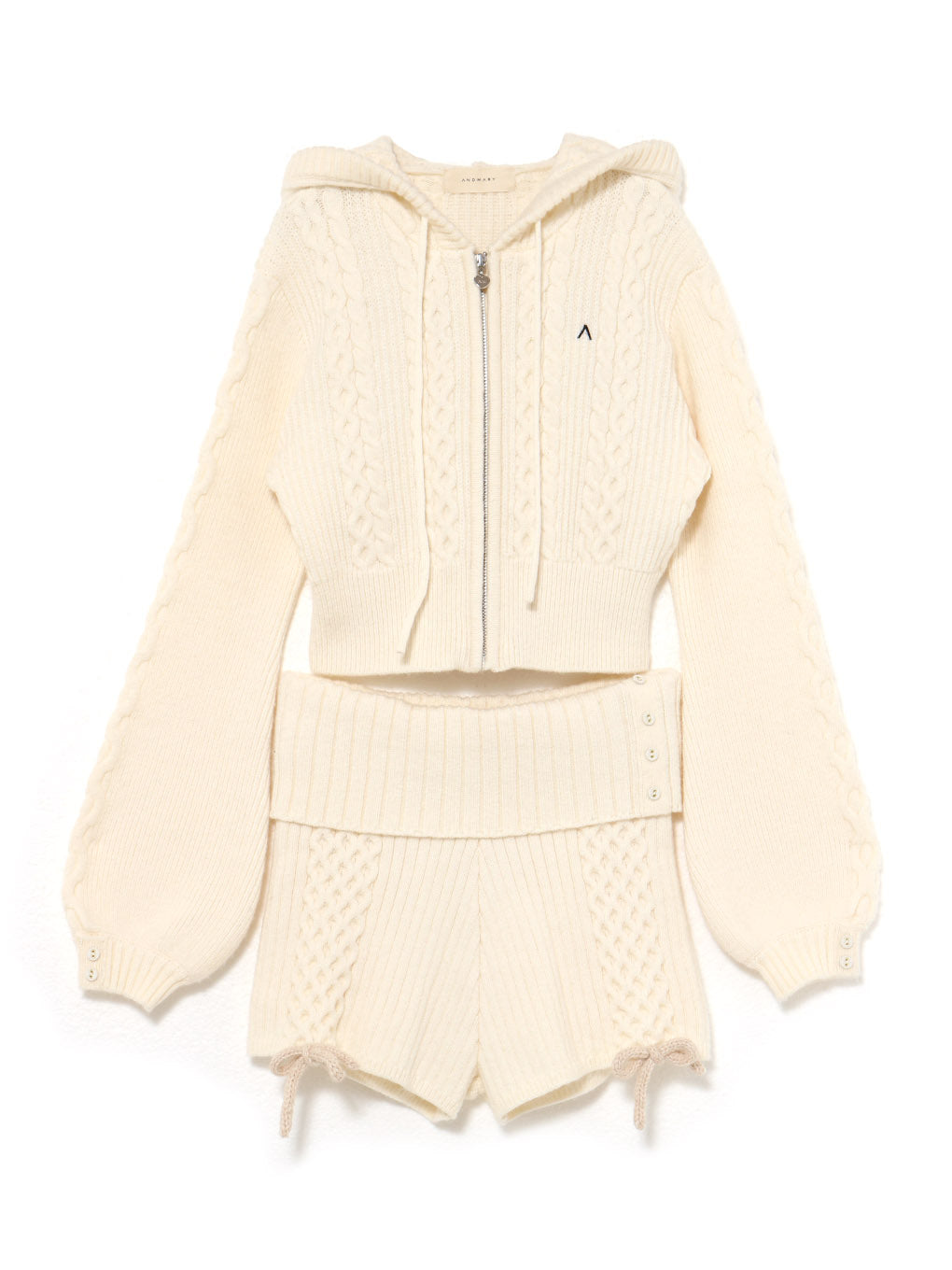 Milk ribbon knit set up