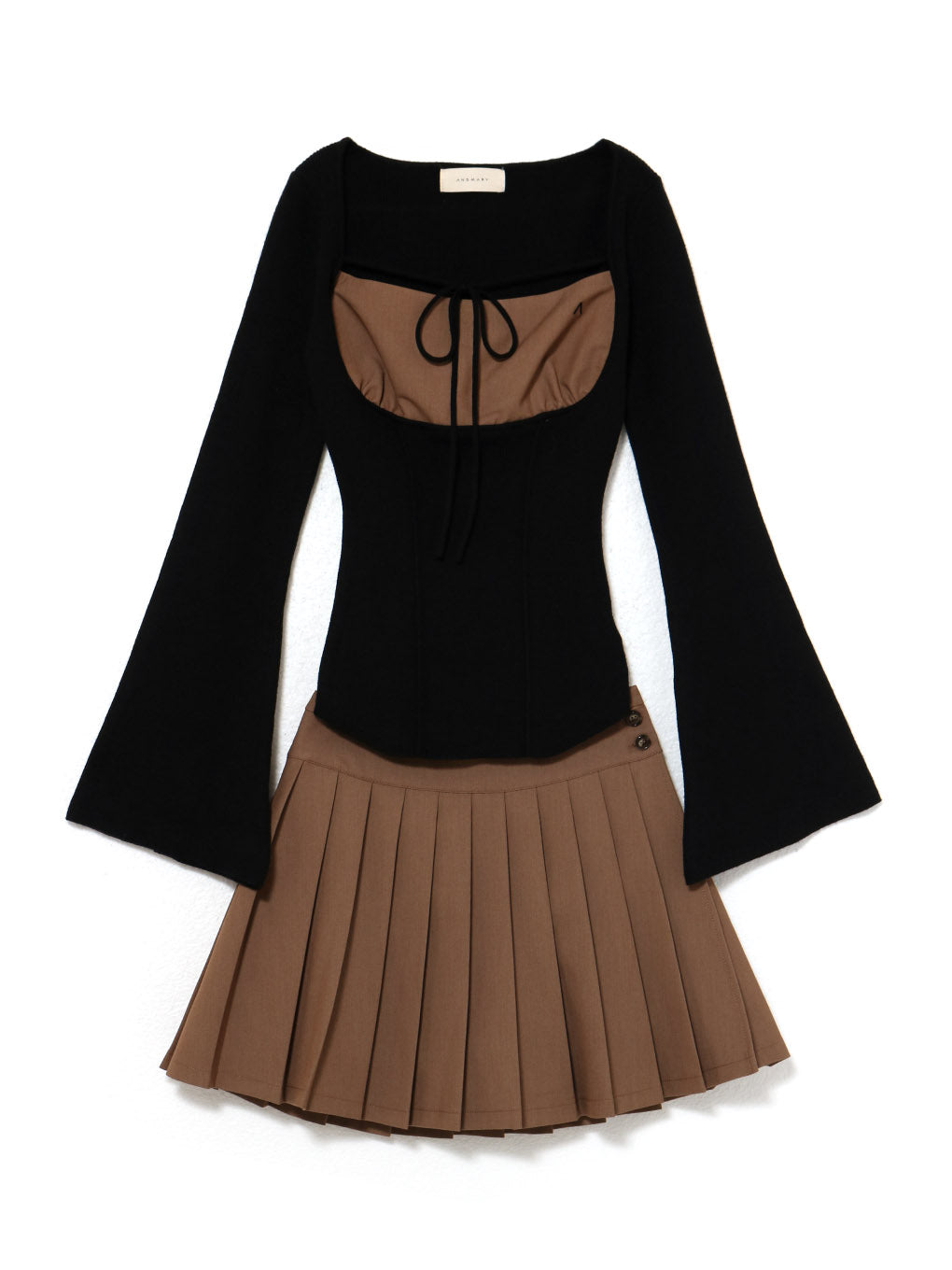 スカート andmary Gisele set up Brown S ANDMARY】Gisele knit set up