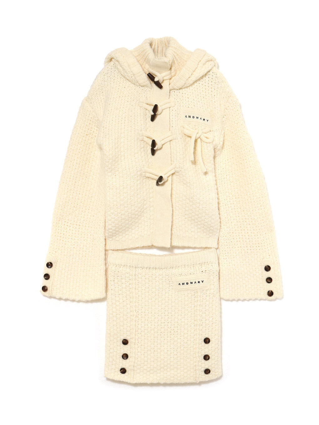 ANDMARY】Cable knit jacket set up