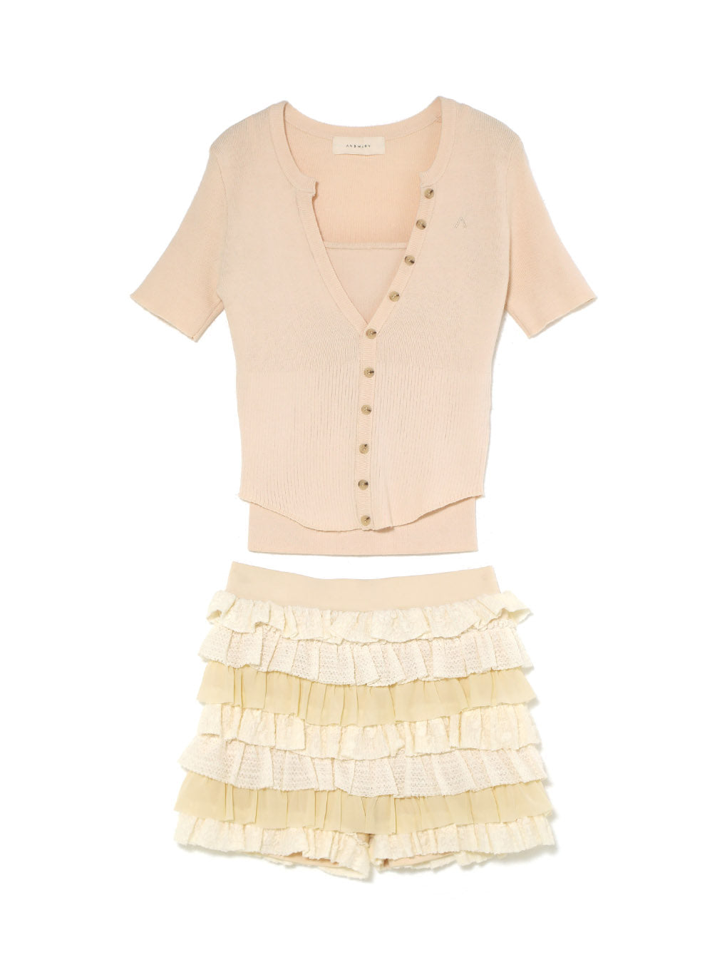 Sui frill pants set up