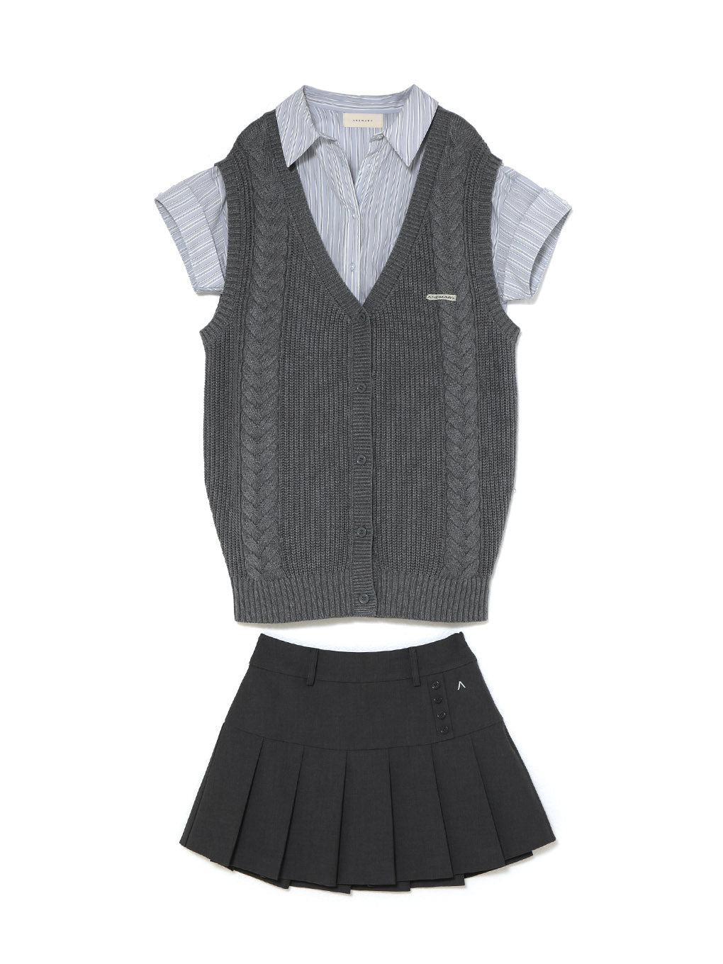 ANDMARY】Mimi shirt layered set up