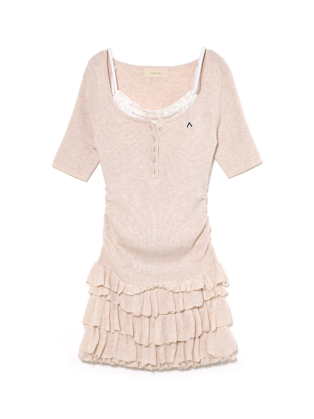 ANDMARY】Cyndi frill knit mini dress