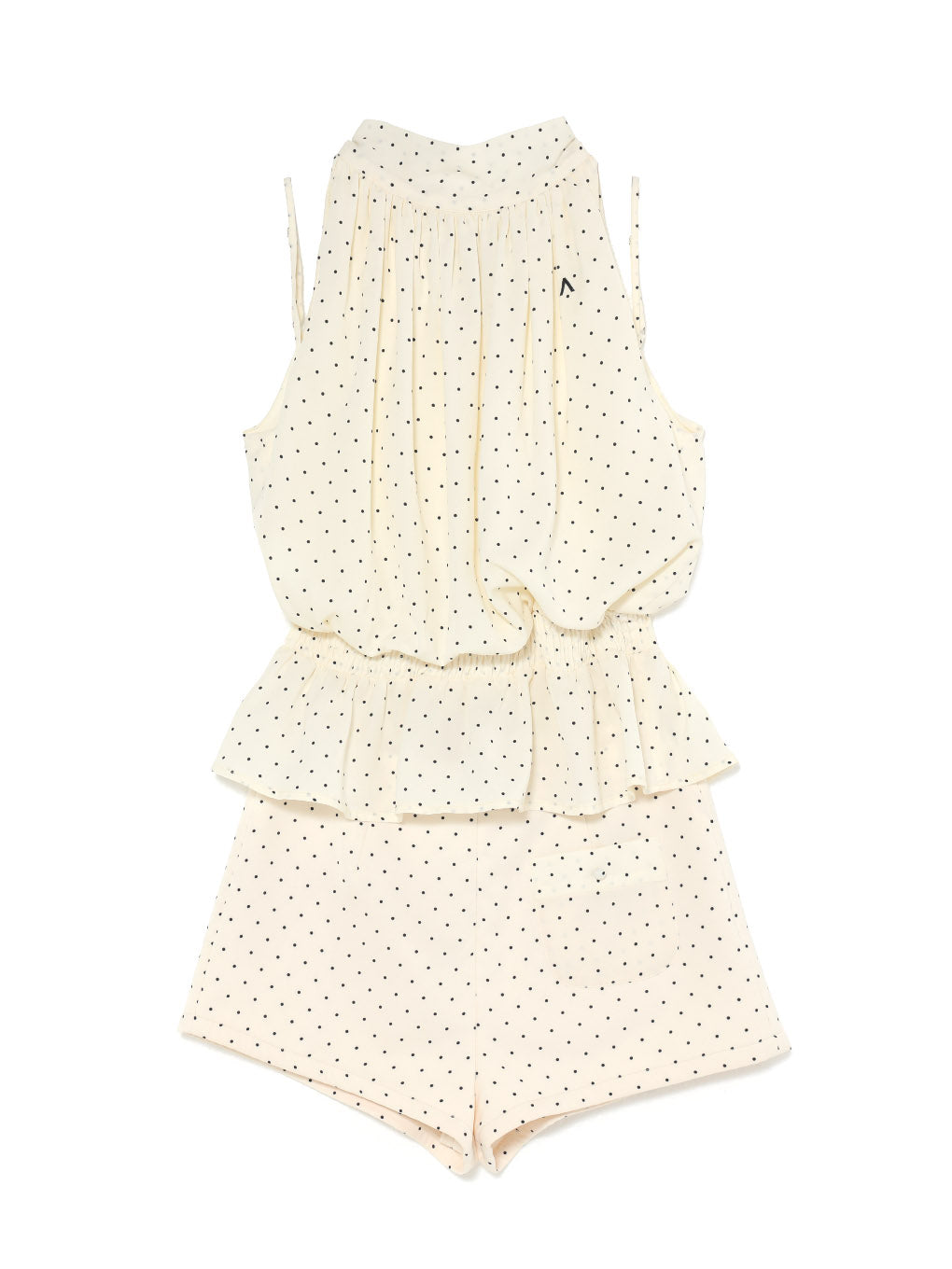 Dot balloon blouse set up