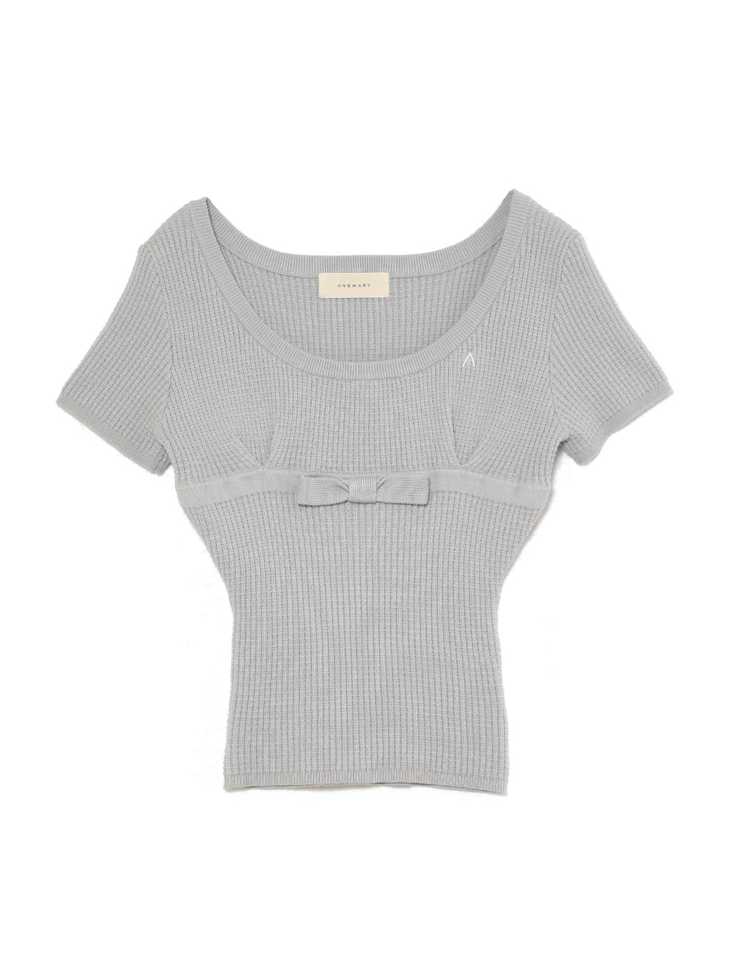 新品タグ付き andmary Waffle ribbon tops ivory ANDMARY】Waffle ribbon tops