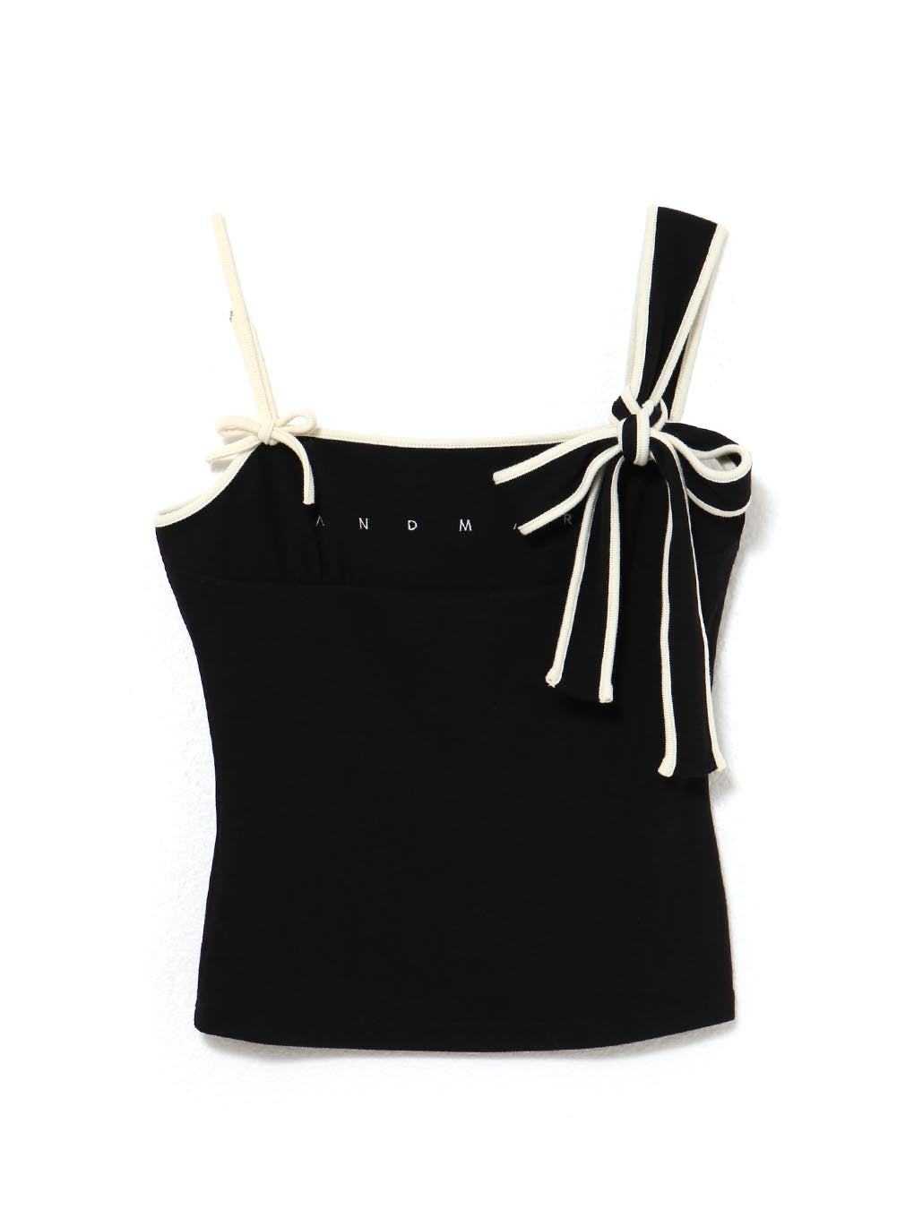 トップス andmary Bella ribbon tops black Bella ribbon tank
