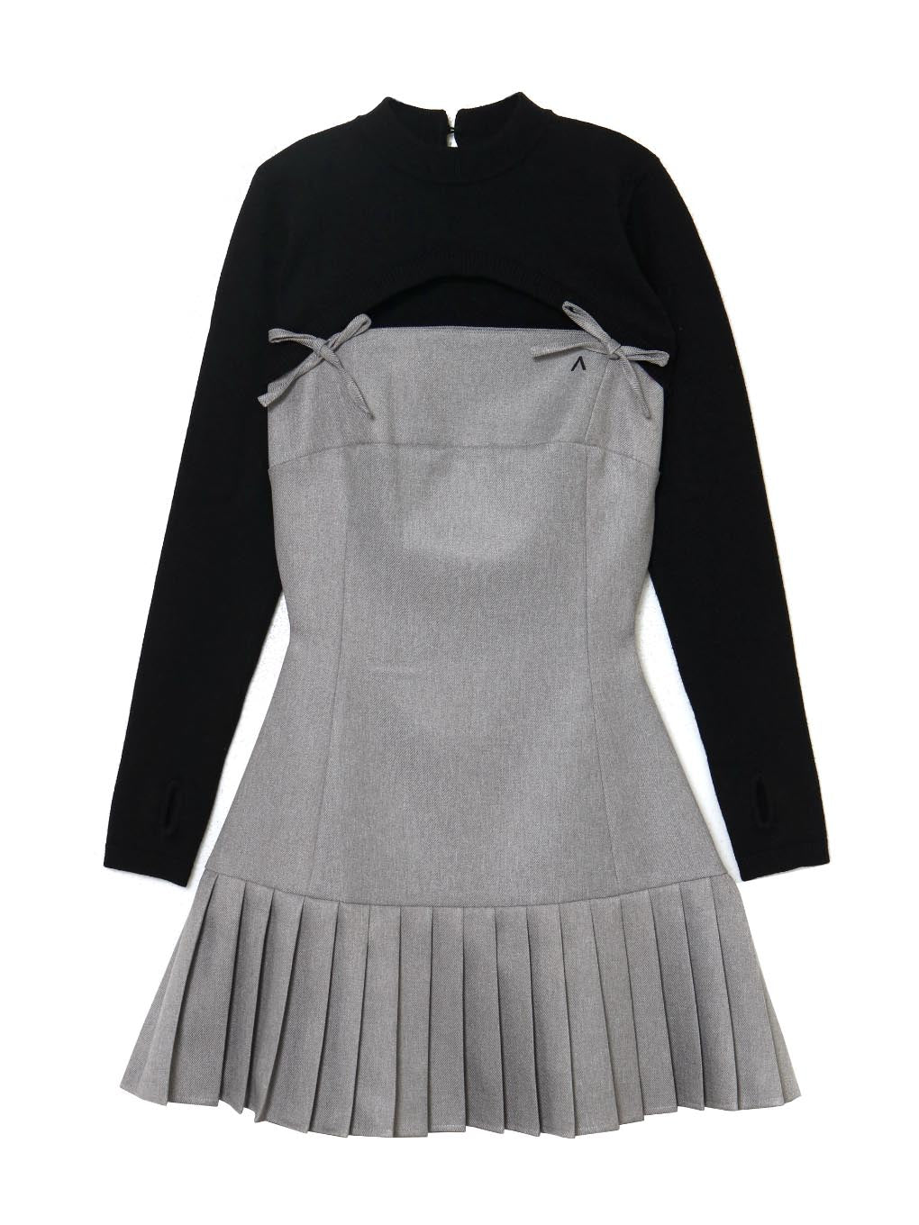Karen knit set mini dress grayレディース
