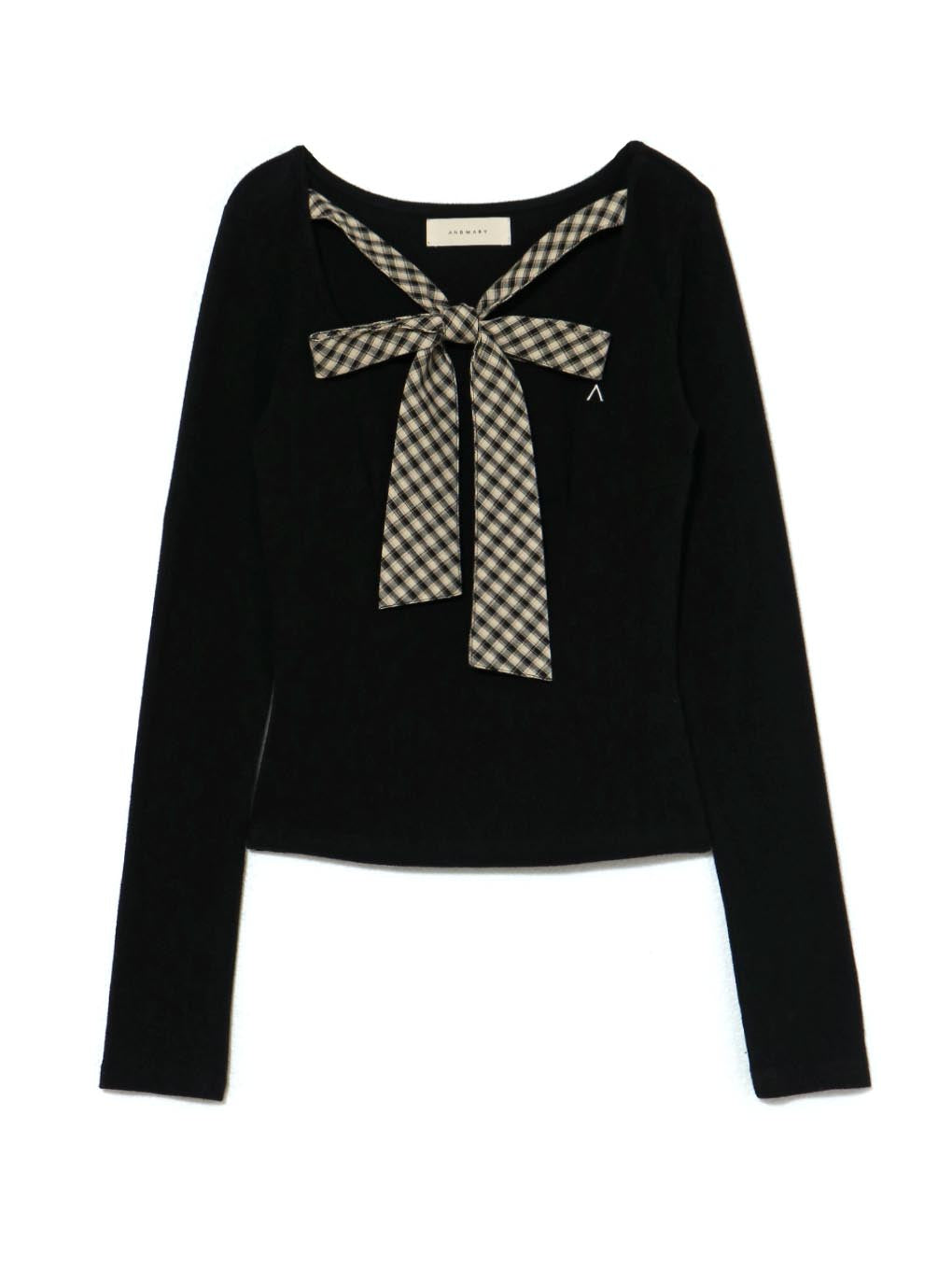Ami ribbon check tops