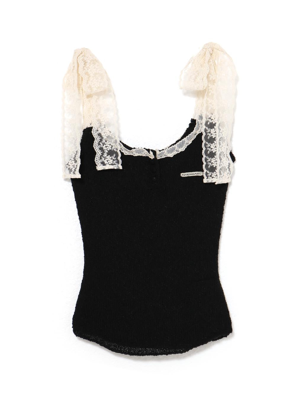 アイボリーCotton ribbon tank andmary③ Cotton ribbon tank