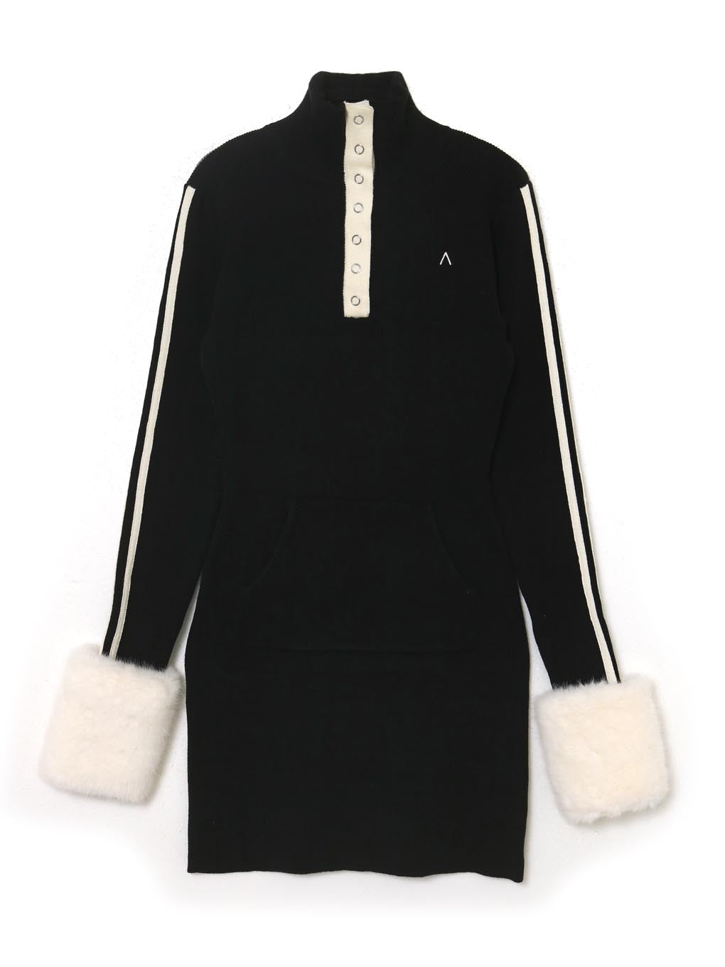 andmary Zoe fur mini dress black袖丈65cm