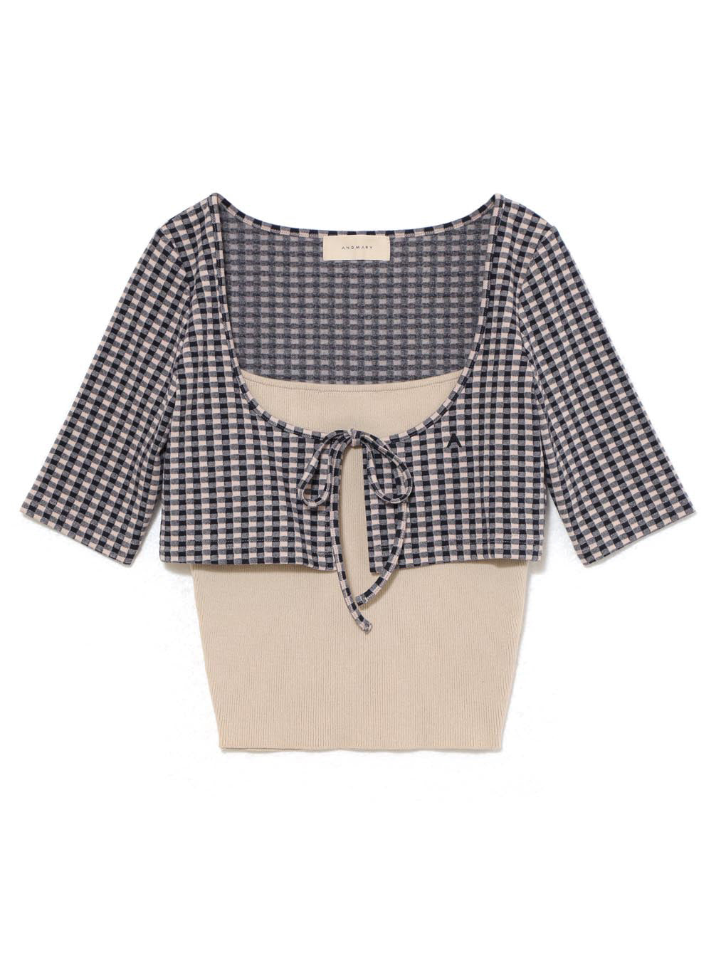 ANDMARY】Ava gingham check tops