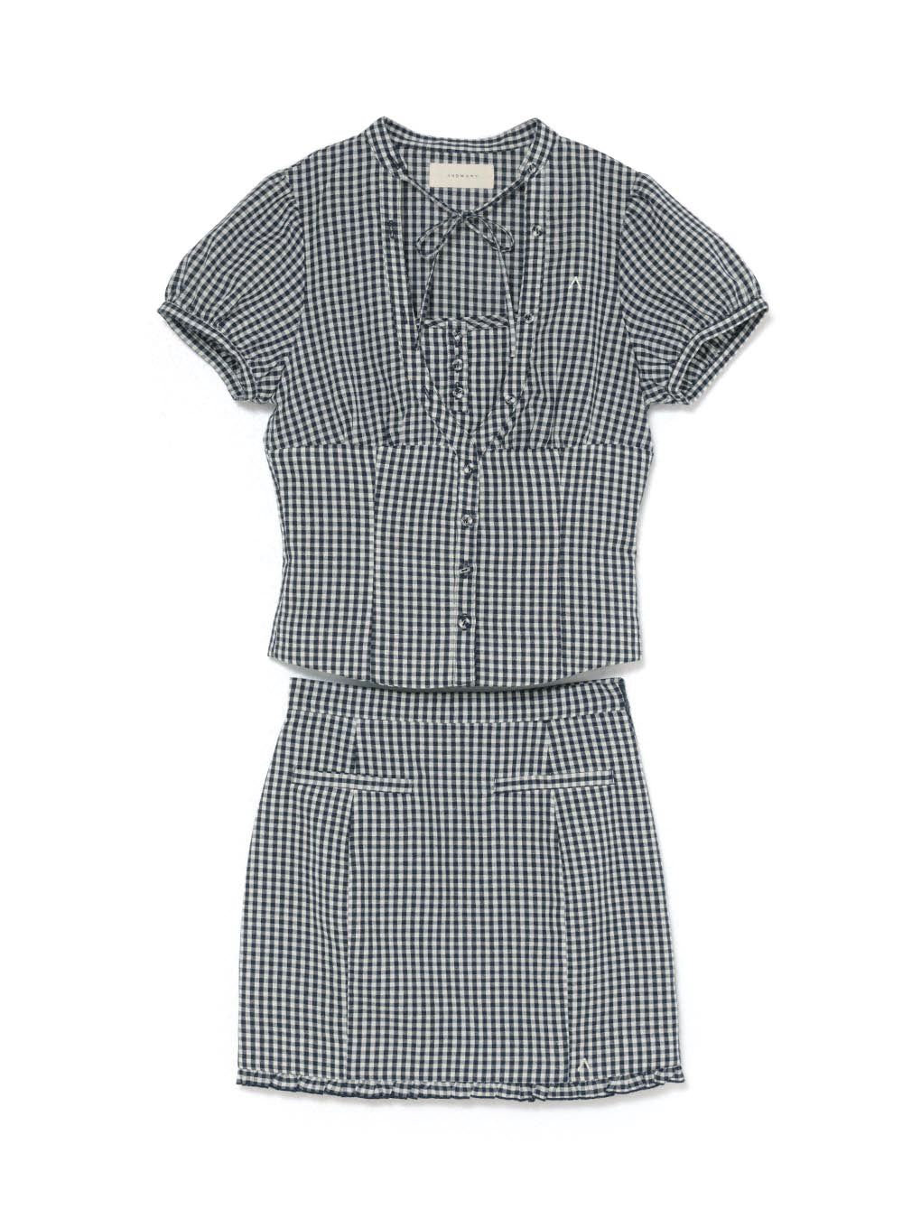 【タツヤ】andmary Riri check set up ANDMARY】Rebecca gingham check set up