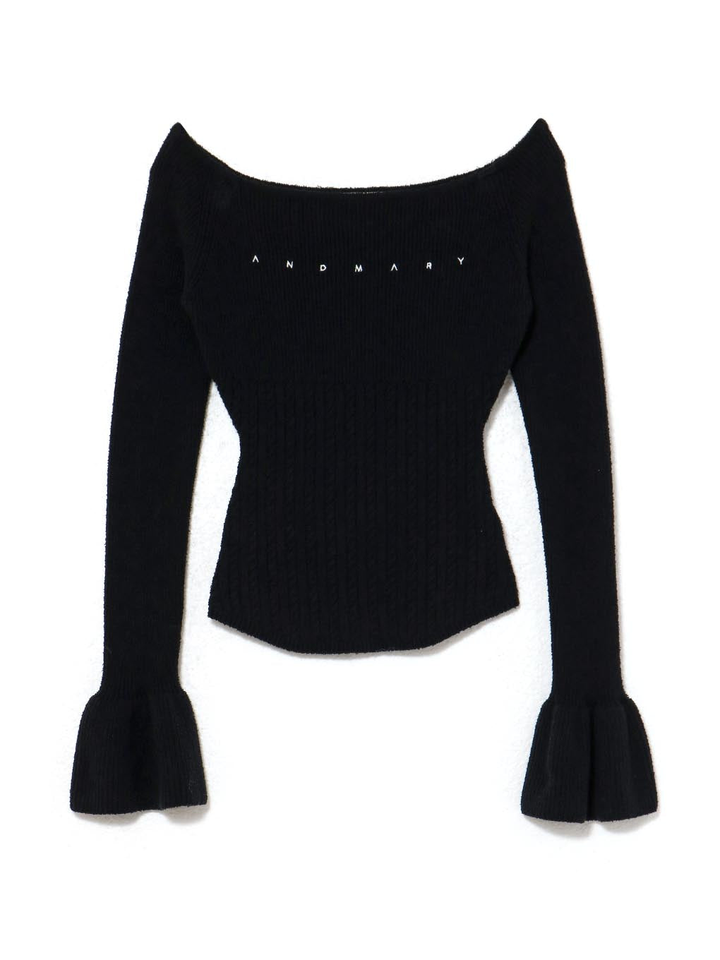 トップス andmary Flora knit tops black ANDMARY】Flora knit tops