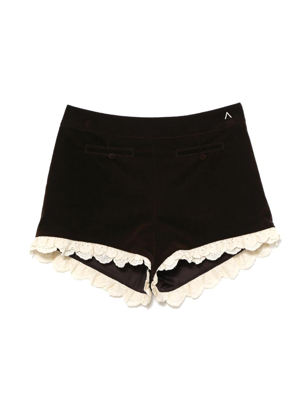 パンツ andmary Velour mini pants brown ANDMARY】Velour mini pants