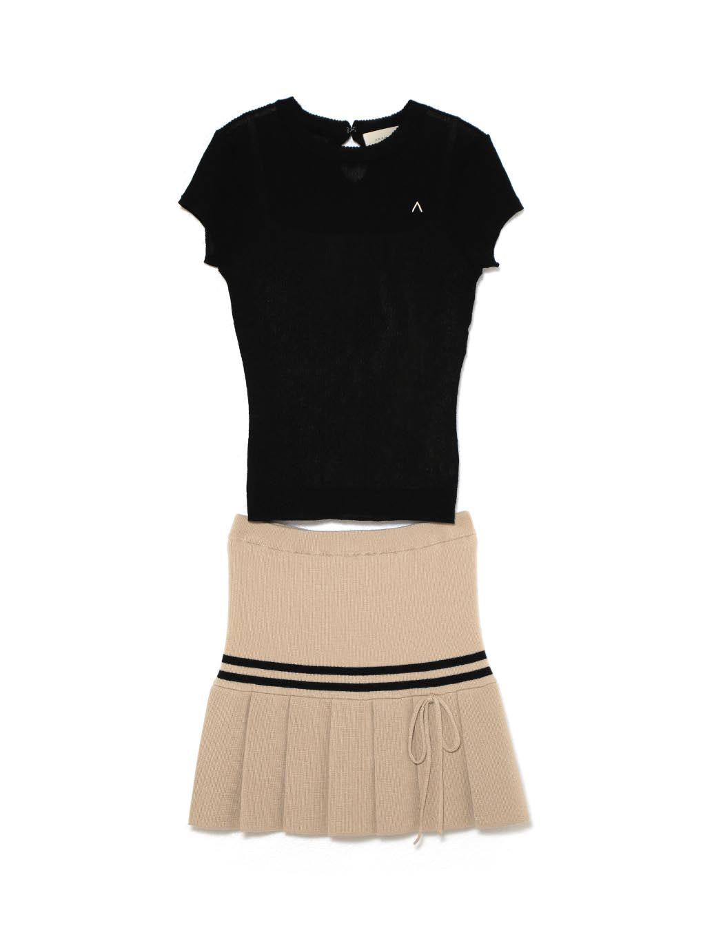 トップス andmary Ange silky set up black ANDMARY】Ange silky set up