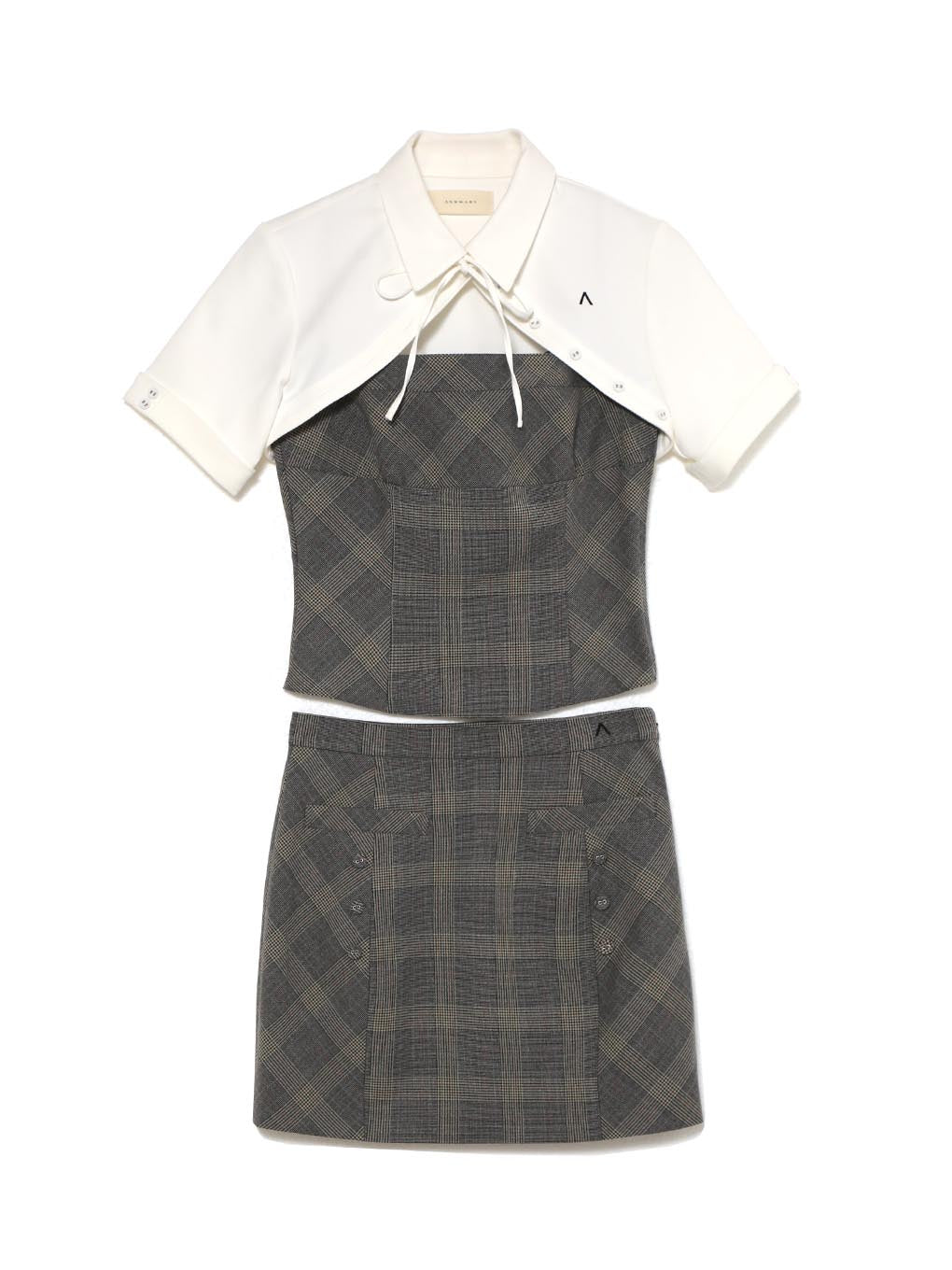 ANDMARY】Myla check blouse set up