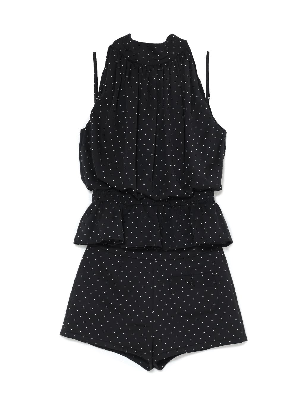 Dot balloon blouse set up