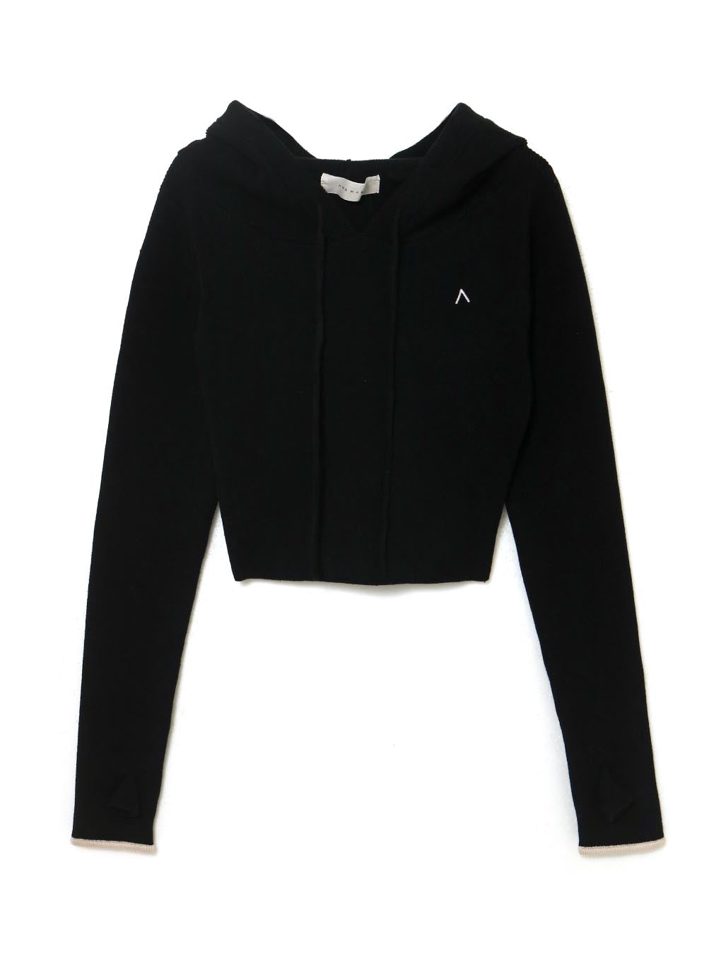 8,789円新品 andmary Heart point knit hoodie black