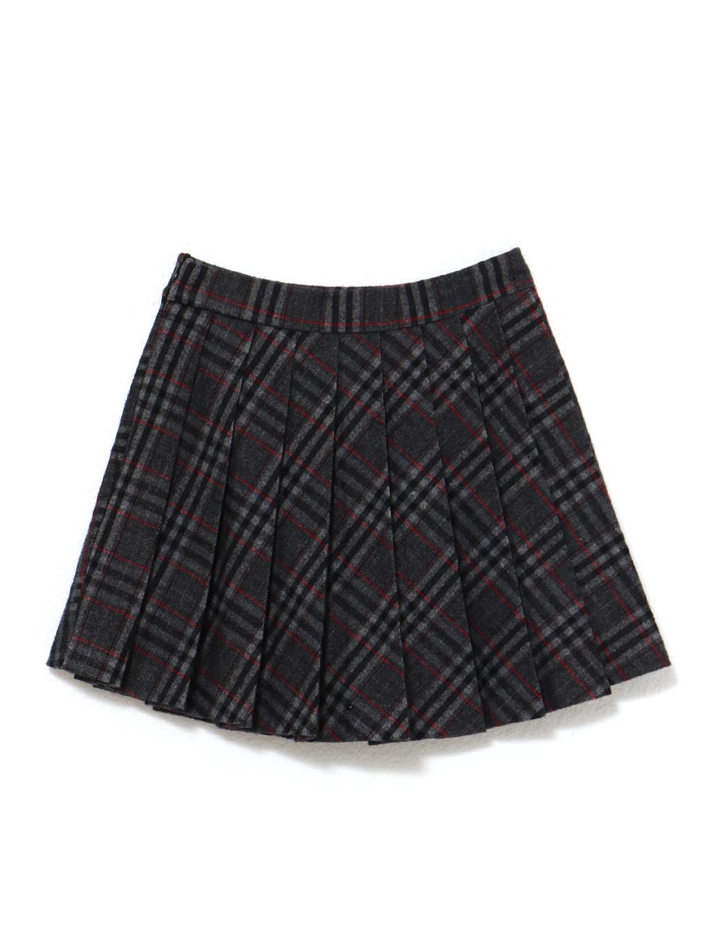 Monica check pleats mini skirt