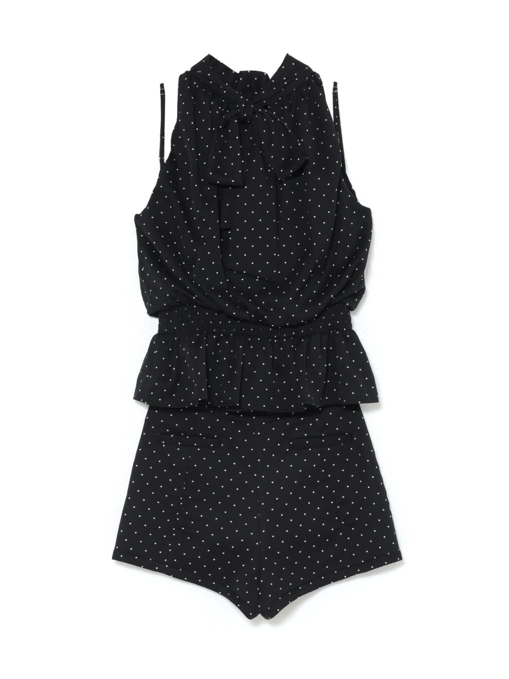 Dot balloon blouse set up