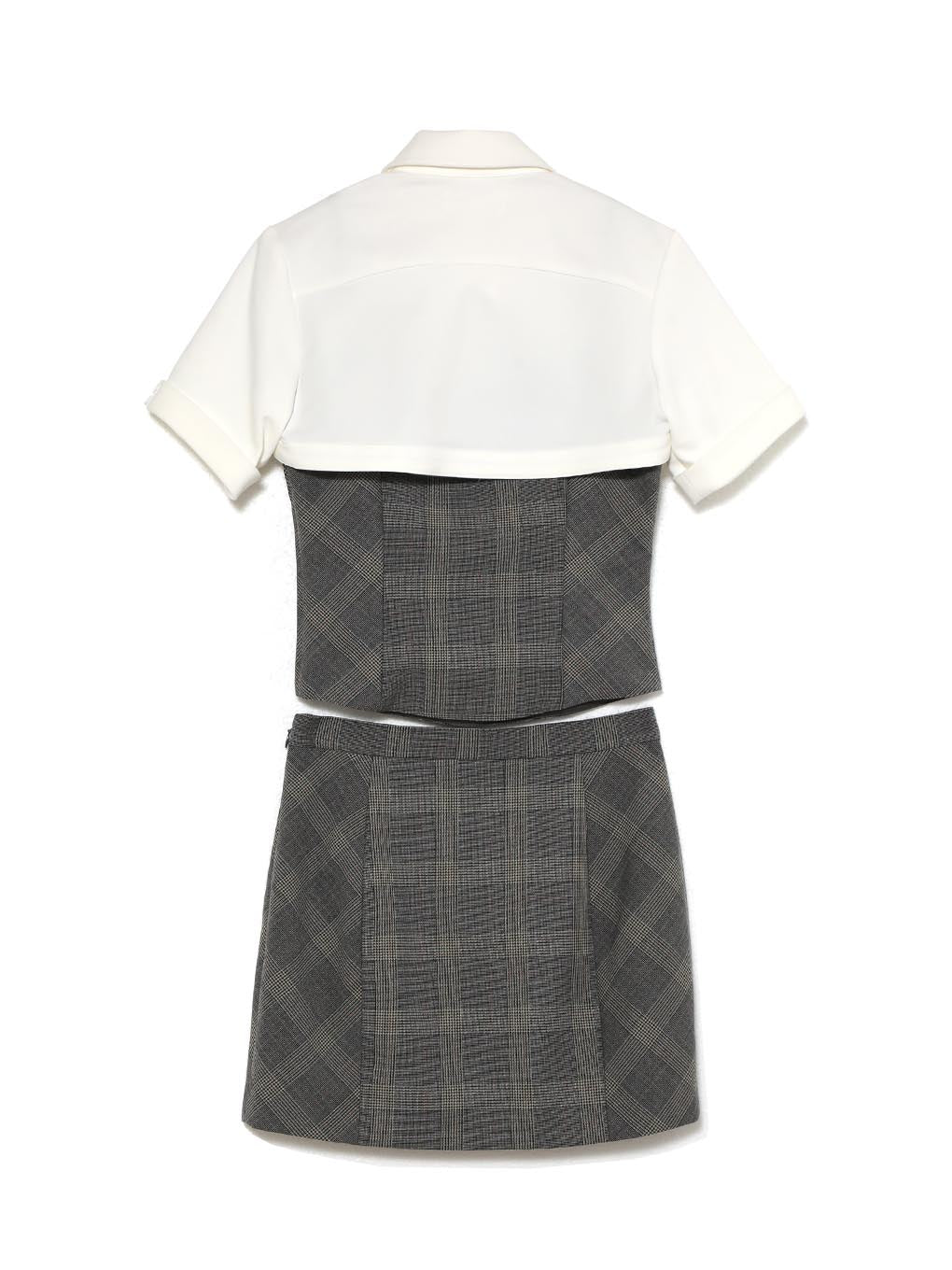 ANDMARY】Myla check blouse set up ANDMARY】Myla check blouse set up