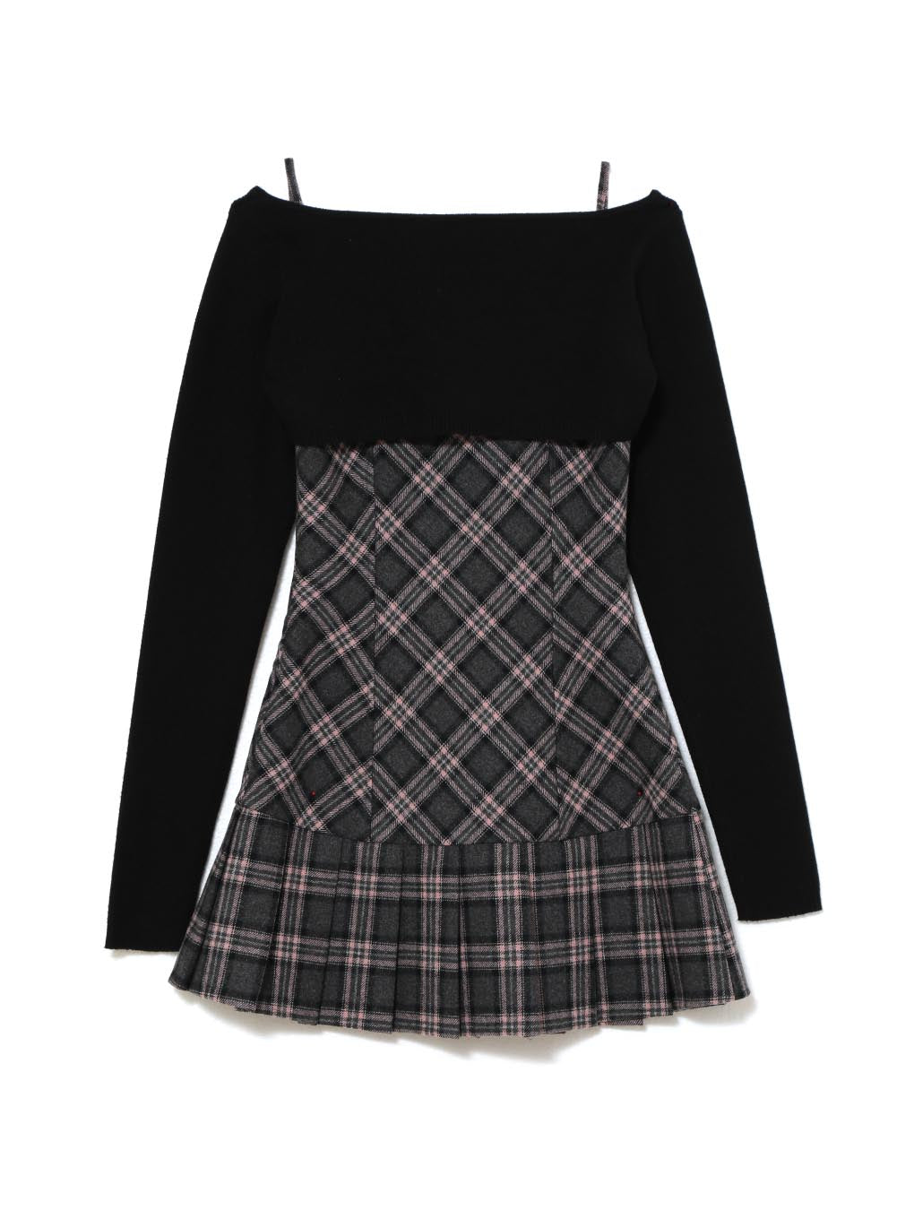 Selena check mini dress