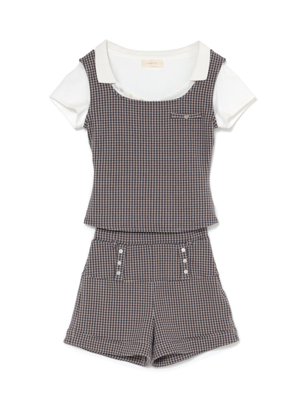 ANDMARY】Polo gingham check set up