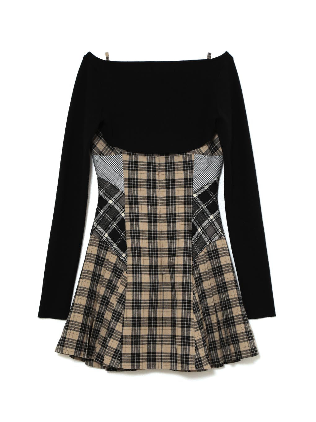 Nadia check pleats mini dress