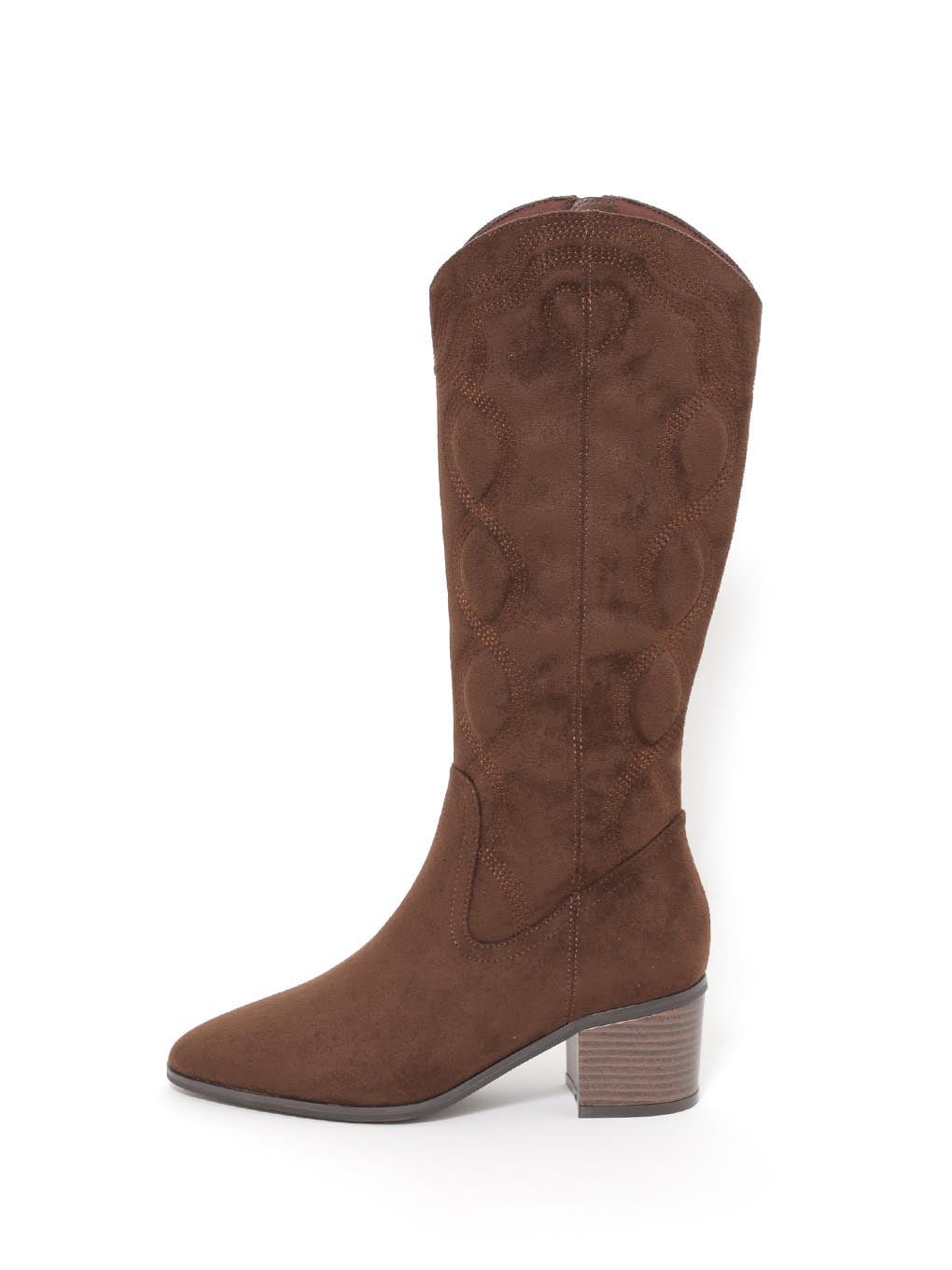 Heart point western suede boots