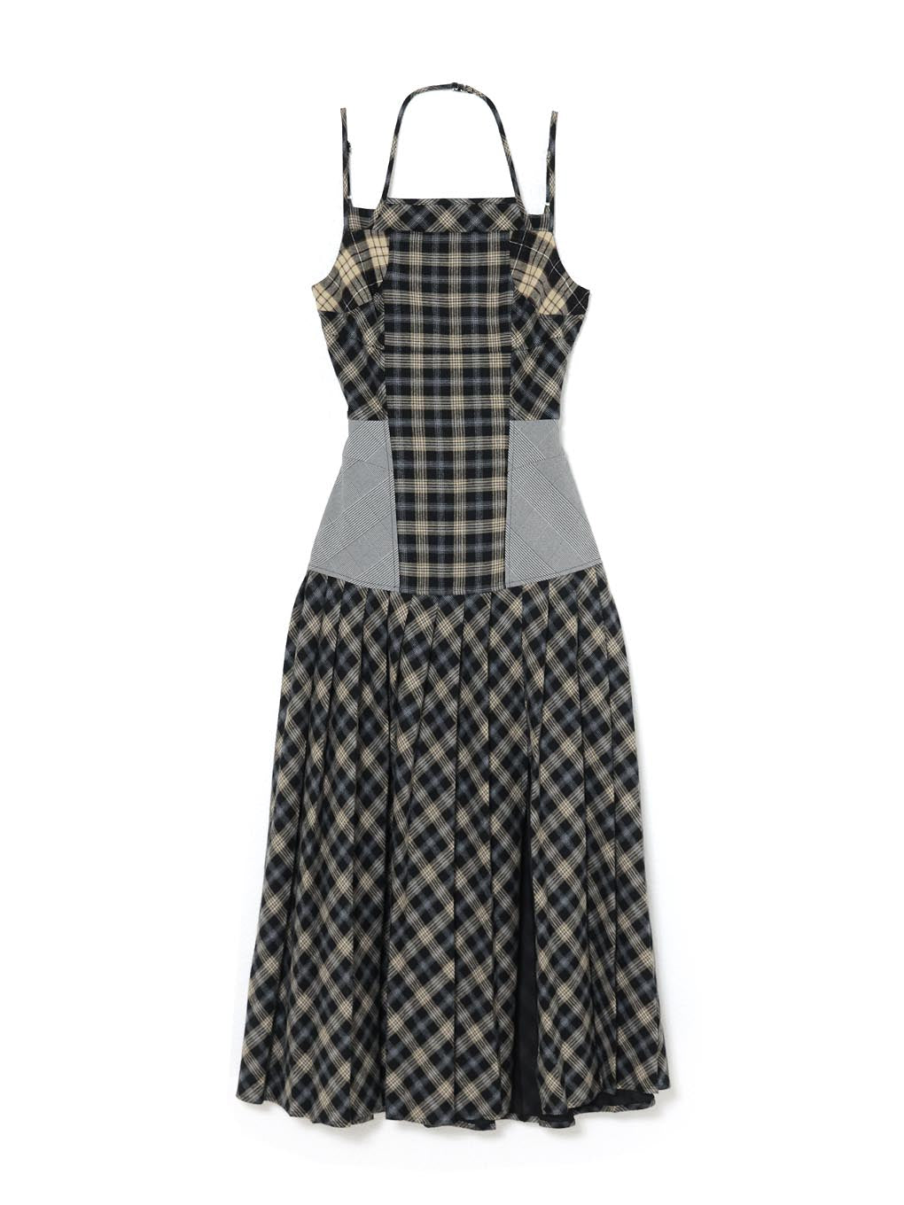 Anne check long dress