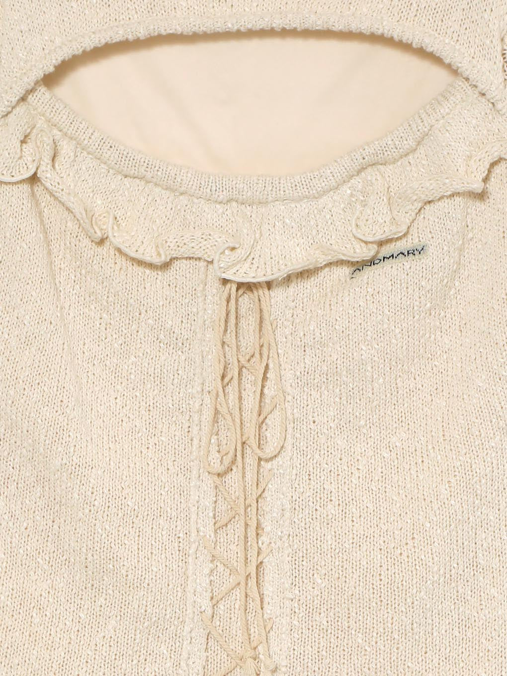 トップス Fleur frill knit tops AM1807 ANDMARY】Fleur frill knit tops