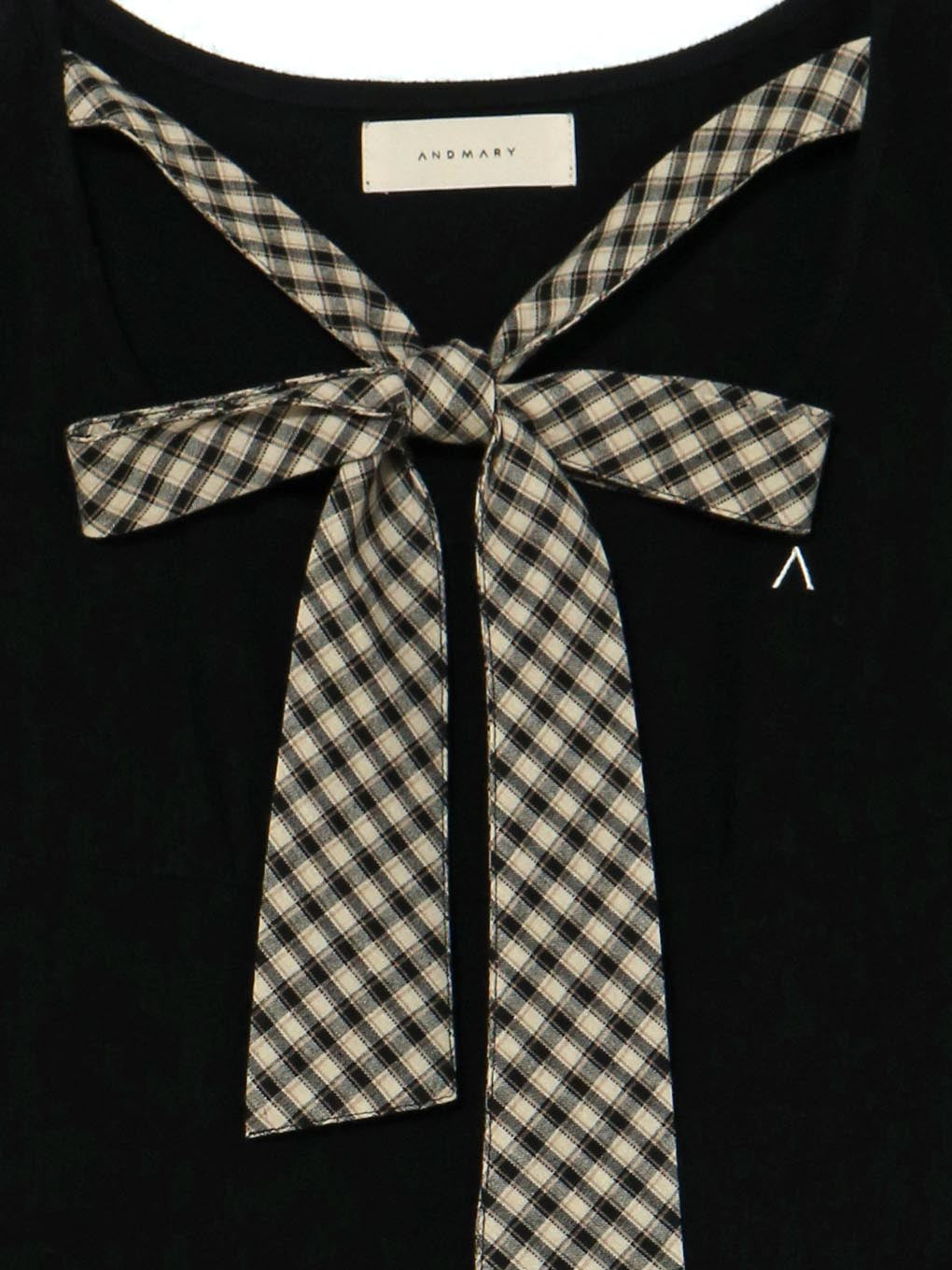 ANDMARY】Ami ribbon check tops