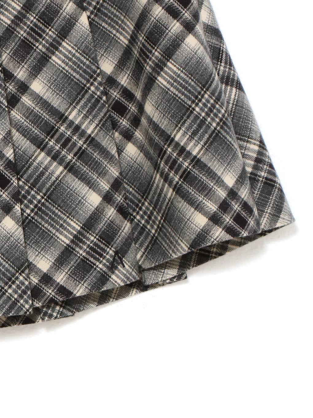 スカート Coco check pleats skirt andmary black ANDMARY】Coco check pleats skirt