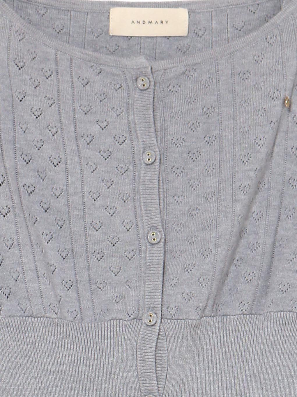 ANDMARY】Heart crochet knit set up