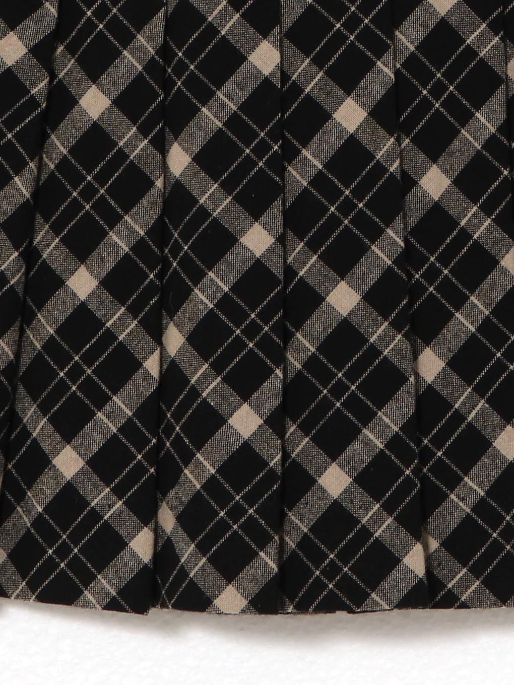 ANDMARY Coco check pleats skirt ブラック ANDMARY】Coco check pleats skirt